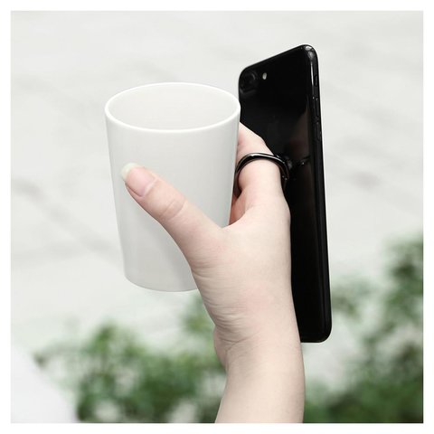 Держатель Baseus Privity, кольцо, клейкая основа, черный, металл, #SUMQ-01 Превью 2