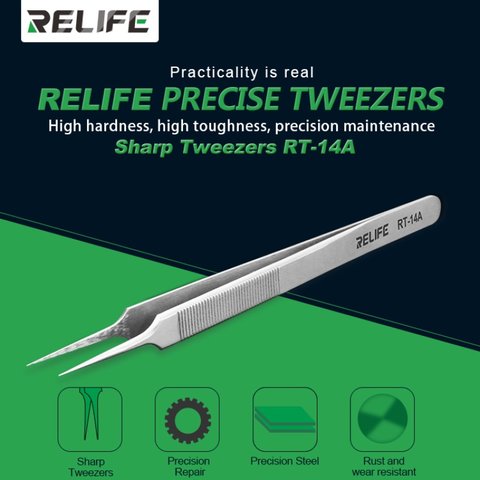 Пінцет монтажний RELIFE RT-14A, прямий Прев'ю 1