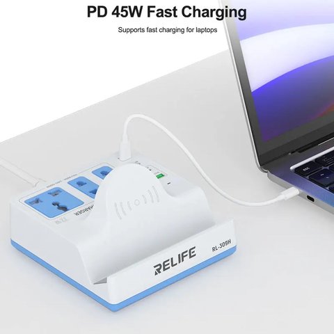 Mains Charger RELIFE RL-309H, (72 W, Wireless Charge, Quick Charge, Power Delivery (PD), with socket, 4 output) Preview 3