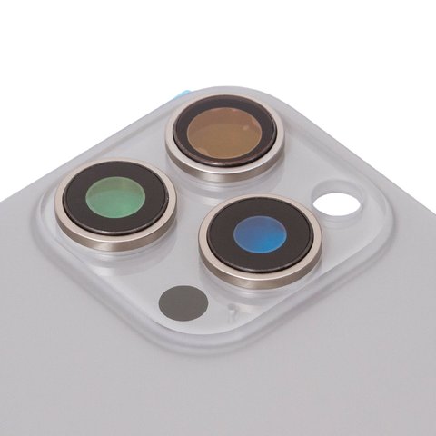 Housing Back Cover compatible with iPhone 16 Pro Max, (gray, with camera lens, Original (PRC), natural titanium) Preview 1