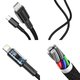 USB кабель Baseus High Density Braided, USB тип-C, Lightning, 200 см, 20 Вт, черный, #CATLGD-A01 Превью 1