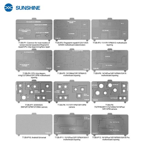 Plataforma de precalentamiento Sunshine SS-T12B + 11 Module  puede usarse con Apple iPhone 11, iPhone 11 Pro, iPhone 11 Pro Max, iPhone 12, iPhone 12 mini, iPhone 12 Pro, iPhone 12 Pro Max, iPhone 13, iPhone 13 mini, iPhone 13 Pro, iPhone 13 Pro Max, iPhone 14, iPhone 14 Plus, iPhone 14 Pro, iPhone 14 Pro Max, iPhone 15, iPhone 15 Plus, iPhone 15 Pro, iPhone 15 Pro Max, iPhone 16, iPhone 16 Plus, iPhone 16 Pro, iPhone 16 Pro Max, iPhone X, iPhone XS, iPhone XS Max, to repair the fingerprint scanner (Touch ID), para reparar placas base, para reparar Face ID, para limpiar CPU, para delaminación de placas PCB Vista previa  4
