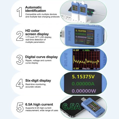 Probador USB RELIFE XA3 Pro Vista previa  6