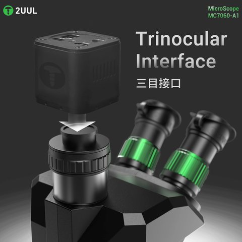 Microscopio 2UUL MC7060-A1, trinocular, 7X-60X Vista previa  4