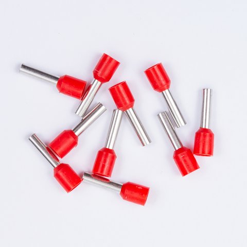 Наконечник VE4012, трубчастий, ізольований, червоний, 10 шт., 4 мм², 12 мм Прев'ю 1