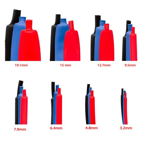 Термозбіжна трубка, 1 м, 4,8 мм, синя, з клеєм Прев'ю 1