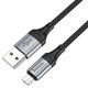 USB кабель Hoco X102, USB тип-A, micro-USB тип-B, 100 см, 2,4 А, чорний, в нейлоновому обплетенні, #6942007608763 Прев'ю 2