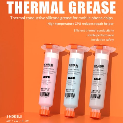 Термопаста Amaoe TG-8.5, силіконова, в шприці, 45 г, 8.5 Вт/м*К Прев'ю 1