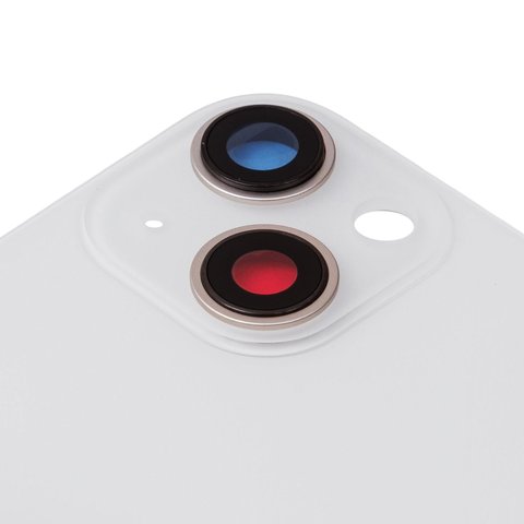 Задняя панель корпуса для iPhone 13, белая, со стеклом камеры, small hole Превью 1