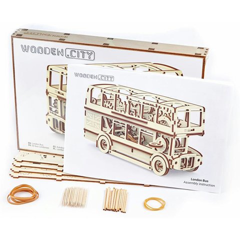 Механический 3D-пазл Wooden.City Лондонский автобус Превью 8